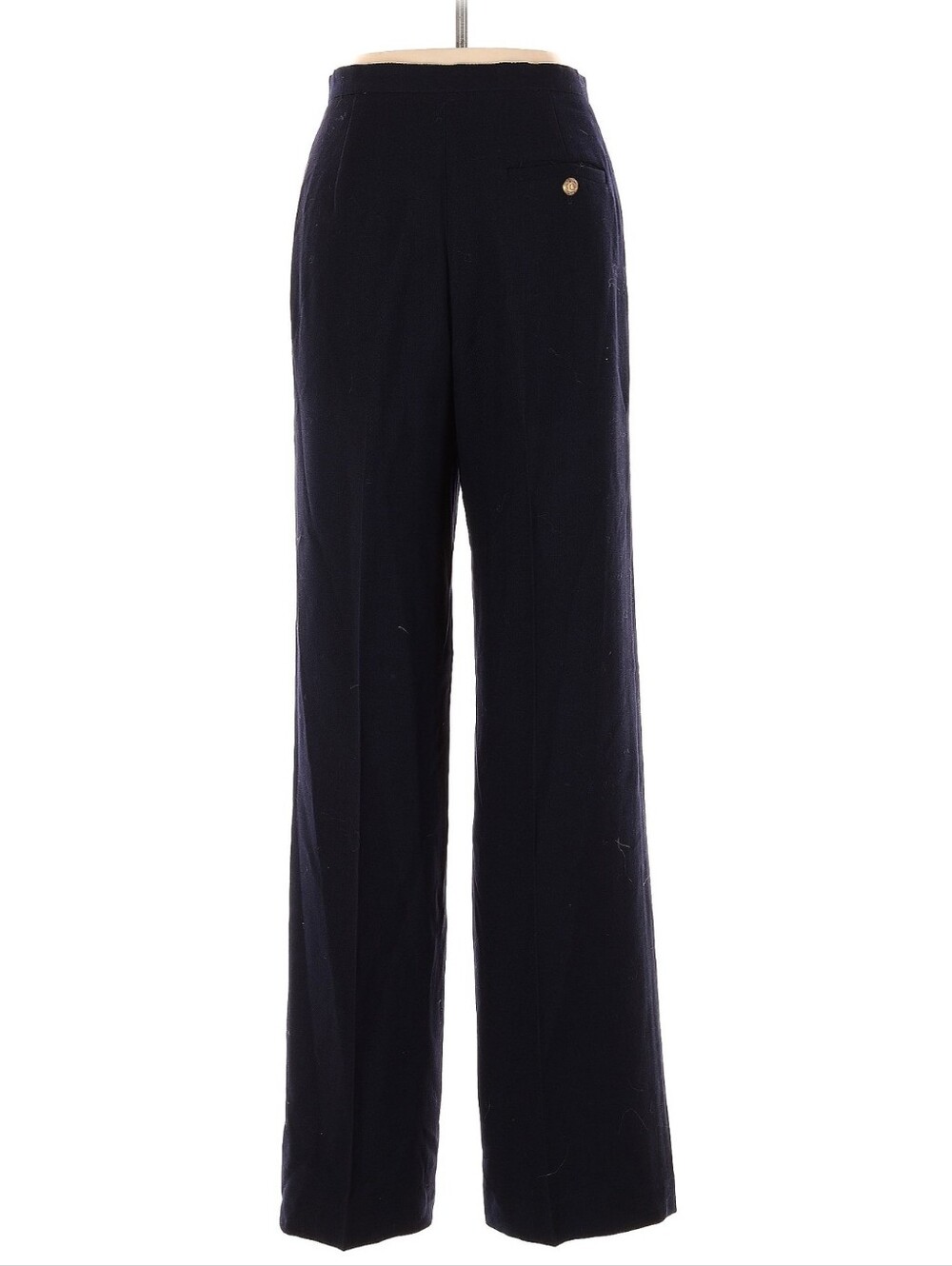 Lauren Ralph Lauren Wide Leg Wool Blend Dress Pants Trousers Navy Size 4 - Picture 2 of 9